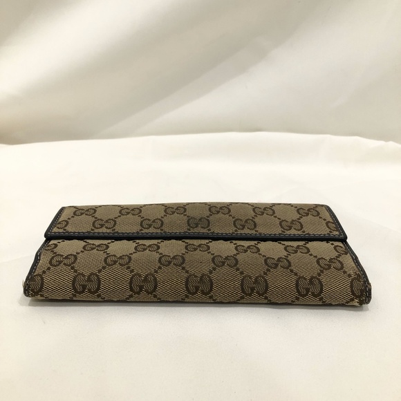 Gucci Brown GG Canvas Long Wallet Sku#84128 (gently used, pocket dirty) - Picture 4 of 15